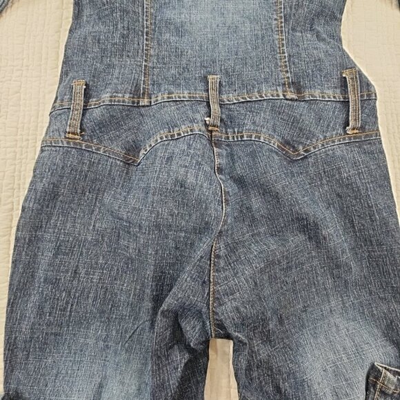 U.S. Polo Assn. Full Zip Stretch Denim Jumpsuit Women's 7/8 Long Sleeve EUC - Picture 15 of 16